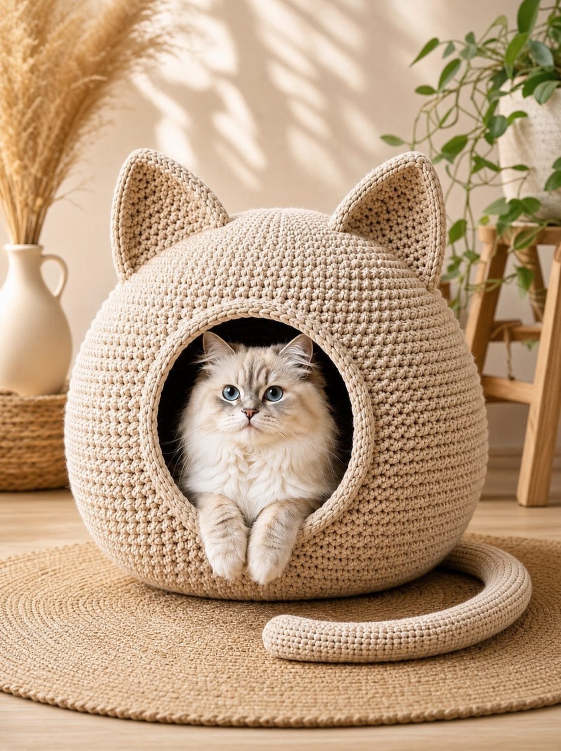 The cat cave in a living room