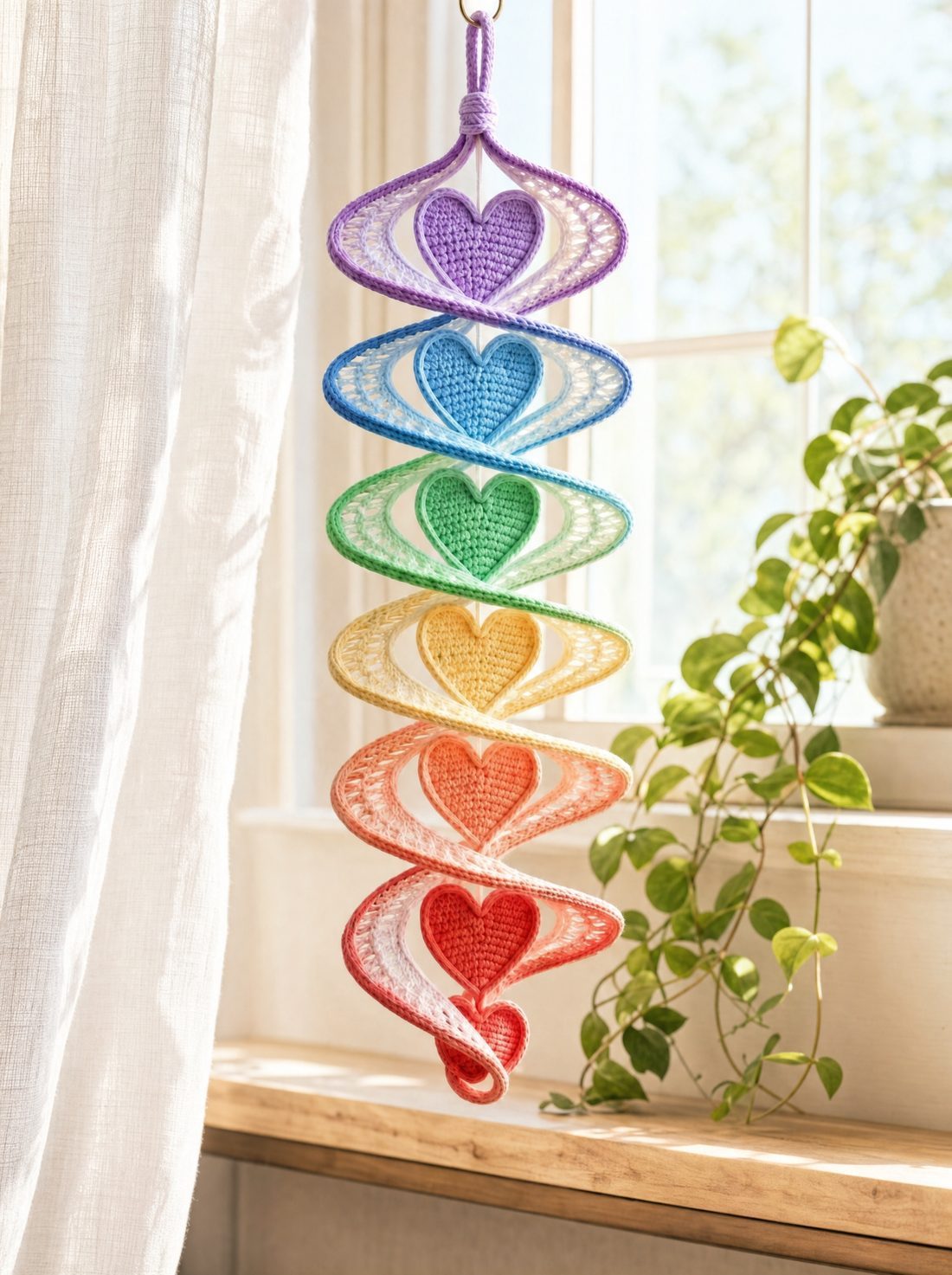 Hanging in a bright window